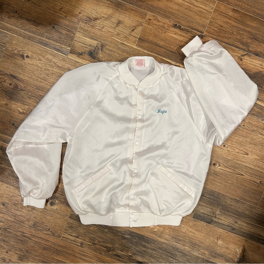 Vintage Cardinal Satin Bomber Jacket XXL | Cruise-In Diner Graphics